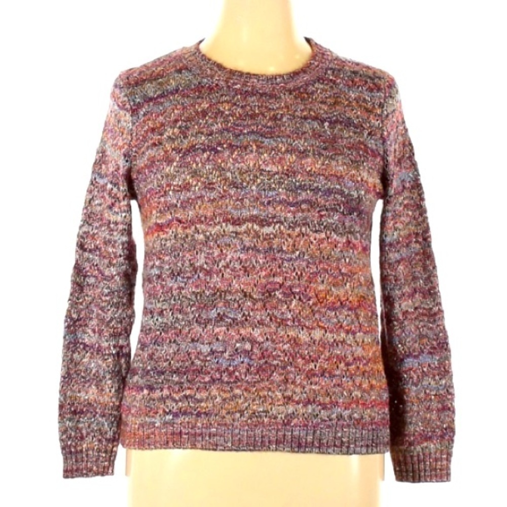 Westport multicolor knit long sleeve pullover crewneck sweater XL P